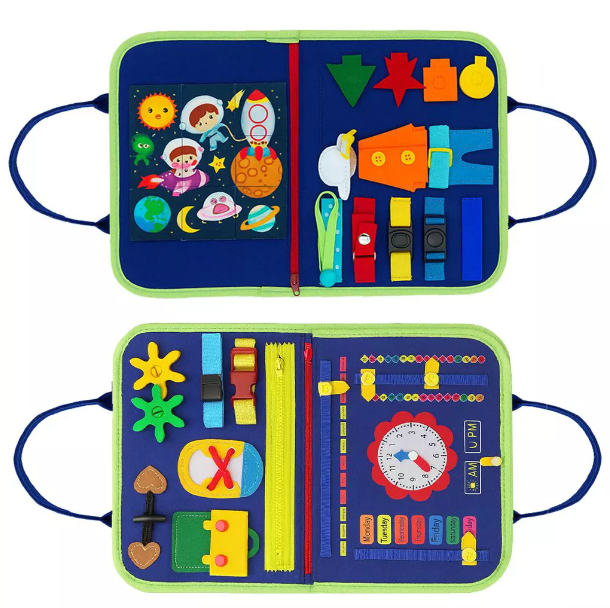 MiniMinds Montessori Busy Board - Sensory Learning Toy for Toddlers | Travel-Friendly Fine Motor Skills Activity Board