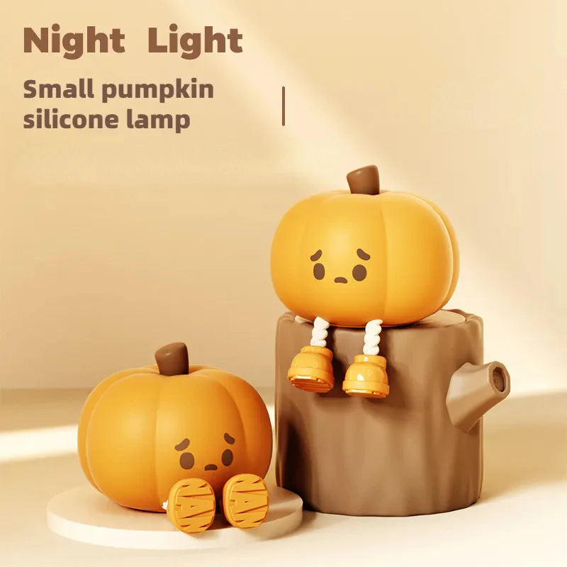 GlowBuddy Pumpkin Lamp - Soft Silicone Night Light for Kids - Dimmable Bedside Lamp with Timer | Cute Sleep Aid for Calm Bedtime & Nursery Decor