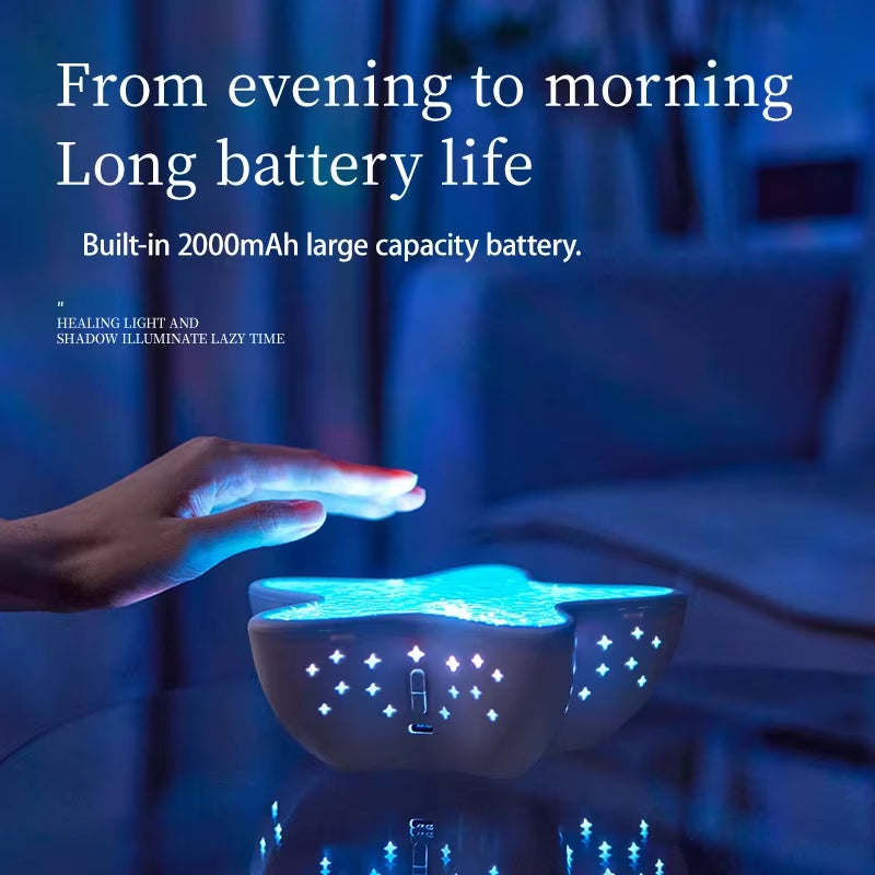 Starfish LED Night Light Rechargeable Table Lamp Northern Ocean Wave Projector Lights Romantic for Bedroom Desk Festival Decor