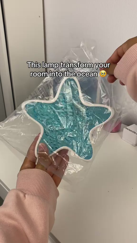 Starfish LED Night Light Rechargeable Table Lamp Northern Ocean Wave Projector Lights Romantic for Bedroom Desk Festival Decor